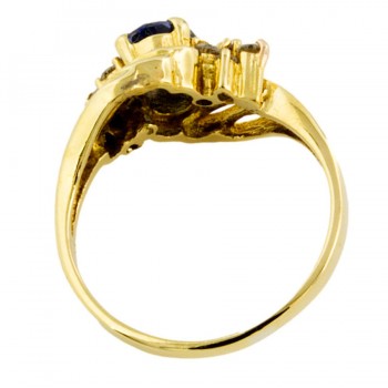 18ct Gold Sapphire/Diamond Cluster Ring Size I